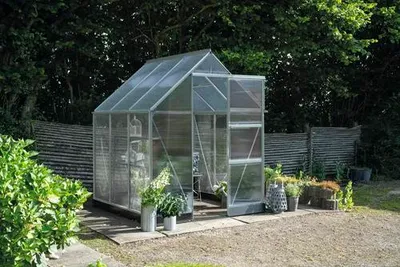 Produktbild von Gewächshaus Halls Icon 6 3,7 m² Polycarbonat 4 mm 192,5 x 192,5 cm solber