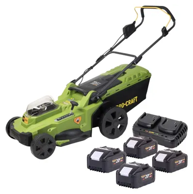 Produktbild von Procraft PLM22bb Akku Rasenmäher 40 V ( 2x 20 V ) 430 mm Brushless + 4x Akku 8,0 Ah + Ladegerät