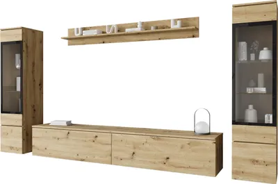 Produktbild von MIRJAN24 Wohnwand Vera II, Stilvoll Wohnzimmer-Set, TV-Schrank, Modern Mediawand (Farbe: Artisan Eiche, ohne Beleuchtung)