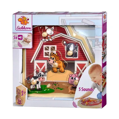 Image de Eichhorn Puzzle en bois avec son, 6 pièces.
