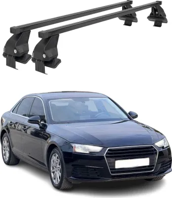Image de Barres de toit transversales Menabo pour Audi A4 S4 B9 Berline 2015-2025 Noir