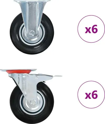 Produktbild von vidaXL 12 Stk. Rollen 125 mm
