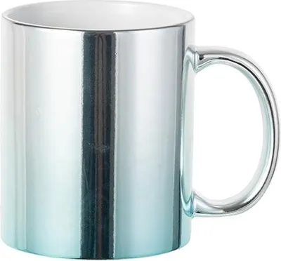 Produktbild von Tasse für Sublimation - Light Blue / Silver Chromeffekt - 11oz / 320ml