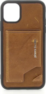 Productafbeelding van Pierre Cardin Apple iPhone 11 Pro Max bruine achterkant hoesje - Echt leer