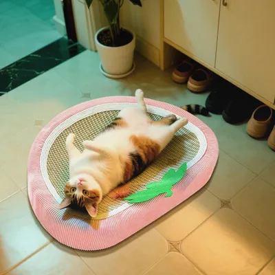 Produktbild von Katzenkratzbett - Katzenkratzmatte | Kratzbox | Sisalbett Katzen Kratzmatte | Schlafmatte Nest Haustierbedarf für Kätzchen Kleine Hunde Indoor Sofa Teppich Boden Tür Stuhl Couch Möbel