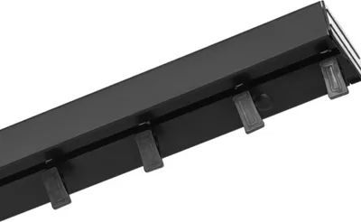 Produktbild von 1- läufig 200 cm Gardinenstange Innenschiene Decke Blende 5cm schwarz Schiene Vorhangschiene Gardinenschiene Klemmen mit Rollen