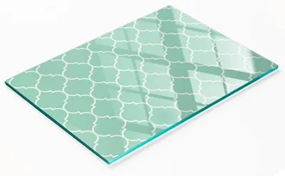 Produktbild von Dekoratives Küchenschneidebrett aus Glas mit marokkanischem Muster, 80 x 52 cm