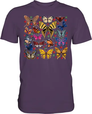 Produktbild von Bunte Schmetterlinge T-Shirt – Urban Purple / XL
