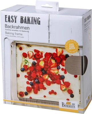 Produktbild von Verstellbarer Backrahmen , BIRKMANN EASY BAKING, Edelstahl, 22 x 25 bis 43 x 48 cm, Höhe 7 cm