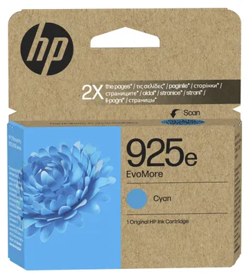 Image de Cartouche d'imprimante HP 925e EvoMore cyan originale, rendement élevé (XL), 1 pièce(s), 800 pages, paquet individuel