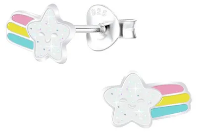 Produktbild von Kinder Ohrringe Silber 925 Ohrstecker Sternschnuppe