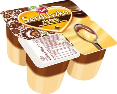 Obrázek produktu pro Zott Serduszko Pudding Waniliowo-Czekoladowy 4 x 125 g