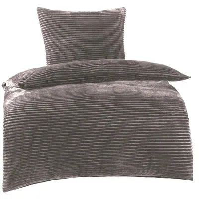 Produktbild von Bettwäsche Winter Plüsch Cashmere Cord Fleece 135x200 80x80: 2tlg. / Beige