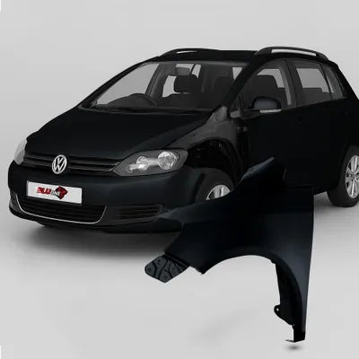 Productafbeelding van BLU Spatbord geschikt voor Volkswagen Golf V+ / Golf 5 PLUS LC9X Links Zwart TiefSchwarz | 2005-2009 | Voorzijde | Gelakt | Montageklaar
