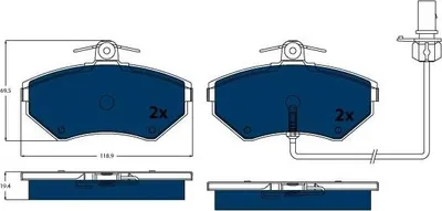 Produktbild von TRW GDB1366BTE Bremsbeläge Satz Hinten für AUDI A4 Avant (8D5, B5)