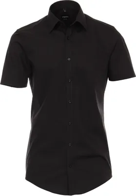 Produktbild von VENTI Herren Businesshemd Kurzarm Kent Body-Fit Schwarz 43