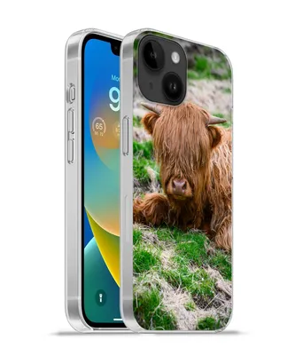 Produktbild von MuchoWow® Handyhülle Schutzhülle Hülle für Apple iPhone 14 - Softcase Schottischer Highlander - Heu - Gras Silikon Softcase Handy Hülle - Mobiltelefonhülle