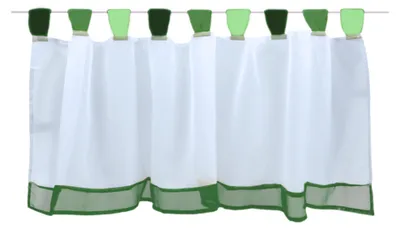 Produktbild von Bistrogardine 150x45 cm grün Schlaufen Fenstergardine Cafehaus halbtransparent