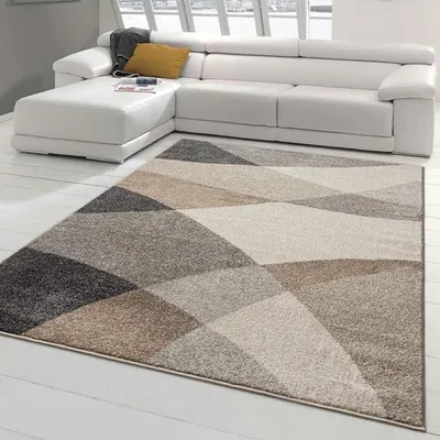 Imagen del producto de Alfombra Silecomplaza, diseño abstracto, gris y beige, moderna, suave, 160x220 cm