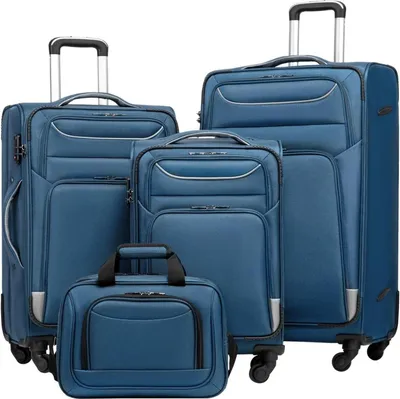 Produktbild von COOLIFE Koffer Set 4tlg Schwarz Handgepäck TSA-Schloss