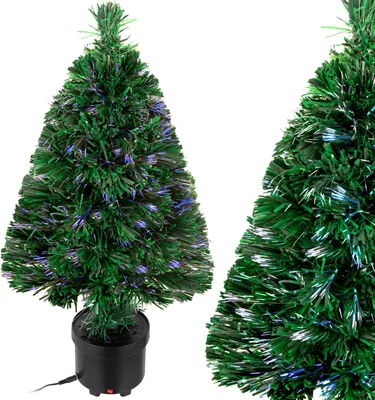 Produktbild von CASARIA® Weihnachtsbaum künstlich 66 cm Klein Tisch Topf Glasfaser mit Beleuchtung 9 Farben schwer entflammbar grün Tannenbaum Christbaum Weihnachten
