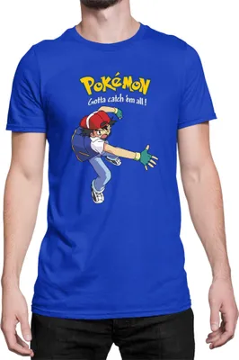 Zdjęcie produktu dla Męska Koszulka Japan Manga Anime Comics Pokemon 014, Man S / Niebieski