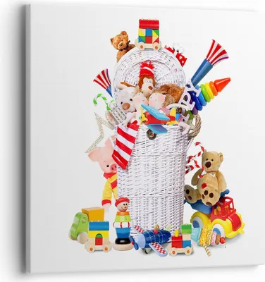 Produktbild von Bild auf Leinwand - Leinwandbild - Spielzeug Kinder Spaß Freunde - 40x40cm - Wand Bild - Wanddeko - Leinwanddruck - Bilder - Kunstdruck - Wanddekoration - Leinwand bilder - Wandkunst - AC40x40-3197