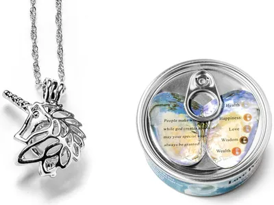 Immagine prodotto di Collana Unicorno con due perle - Regalo per la fidanzata