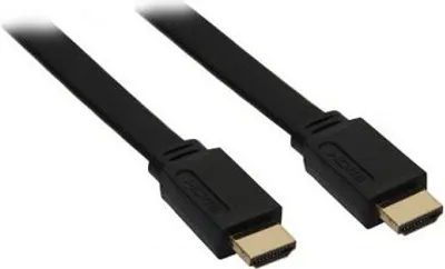 Produktbild von Goobay 31928 High Speed HDMI™ Flachkabel mit Ethernet, vergoldet, 3 m, Schwarz - HDMI™-Stecker (Typ A) > HDMI™-Stecker (Typ A)