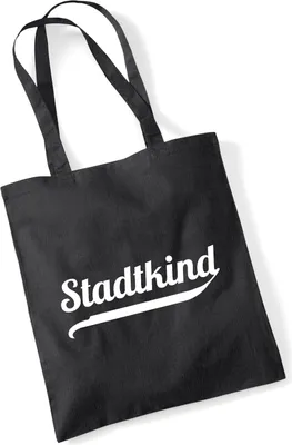 Produktbild von Huuraa Jutebeutel Stadtkind Schriftzug 10 Liter Black Baumwolle Tasche Geschenkidee