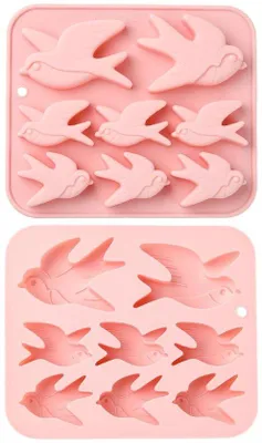 Produktbild von Silikonische Vogelvormen für Taartdekor - Hittebeständig - 8-teilig - Fondant und Gelaeeigeben