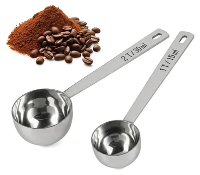 2 Kaffeelöffel aus Edelstahl, 15/30 ml, 17,5 cm Griff
