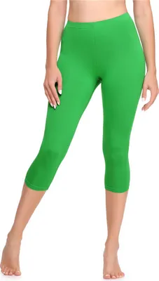 Image de Ladeheid leggings femme 3/4 en viscose LA40-202(Vert, 40)