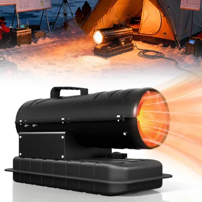 Productafbeelding van LZQ Dieselverwarmingskanon 20 kW – Olieverwarmer met thermostaat, display, afvoerkachel, 14-liter tank, 550 m³/u, geschikt voor werkplaats en bouwplaats