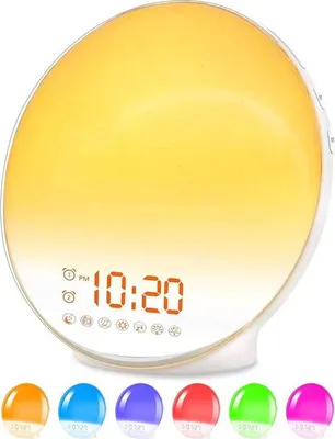 Image de Réveil lumineux – Lampe de nuit – Lampe de luminothérapie – Blanc
