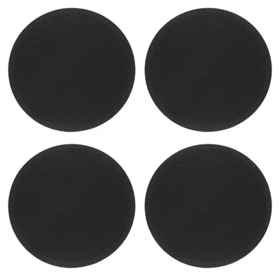 4 Silikon-Untersetzer rund, 20 cm, hitzebeständig, schwarz
