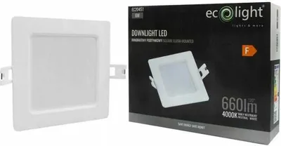 Image de Luminaire encastré carré blanc 12 cm encastré LED 6W downlight Ecolight EC20451