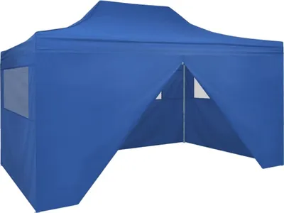 Obrázok produktu pre Skladací záhradný stan so 4 bočnými stenami 3x4,5 m, modrý