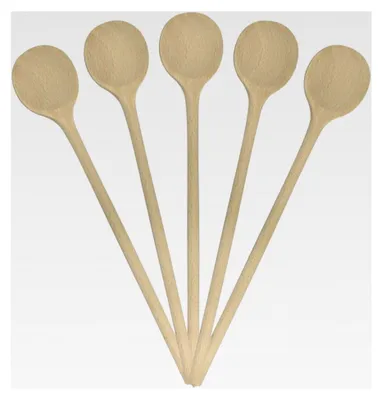 Produktbild von 10 Stück Kochlöffel aus Holz 25 cm rund (Buchenholz) Set für Pfannen, Gulaschkessel und Kochtöpfe