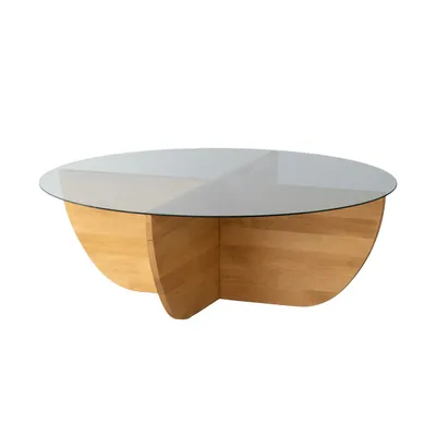 Produktbild von Skye Decor, Lily Wood - Fume, Oak, Couchtisch, 100 % gehärtetes Glas, Eiche, 90 x 90 x 30 cm