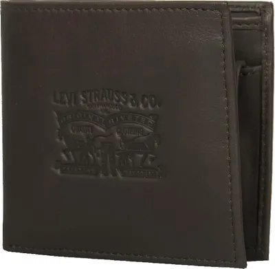 Image de Portefeuille pour homme en cuir LEVI'S, modèle 222539, couleur claireview, style bilfold. Dimensions : 11,5 x 10 cm. Taille unique. 100% cuir