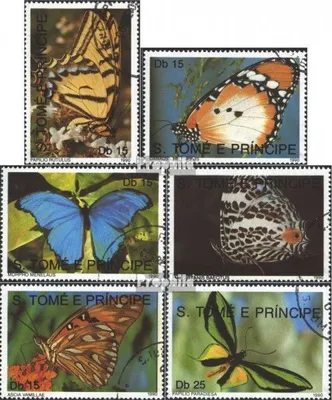 Produktbild von Briefmarken Sao Tome e Principe 1990 Mi 1191-1196 (kompl.Ausg.) gestempelt Schmetterlinge