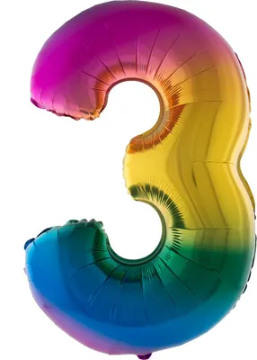 Produktbild von XXL Zahlen Folienballon 100 cm - Regenbogen 3
