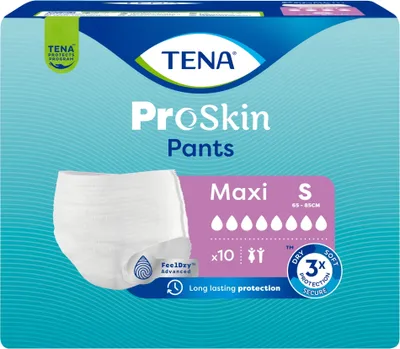 Produktbild von Tena Pants ProSkin Maxi S, 10 Stück - Saugstarke Einweghosen für sicheren Komfort