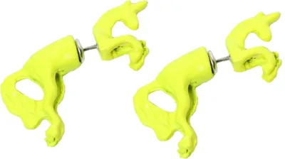Produktbild von 3D Einhorn Ohrstecker Ohrringe in der Farbe Gelb