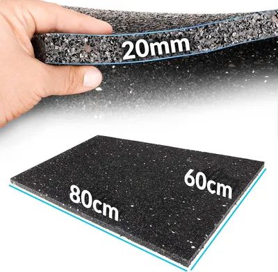 Produktbild von Antirutschmatte und Bautenschutzmatte aus Gummi, Antivibrationsmatte, Größe 800 x 600 x 20 mm