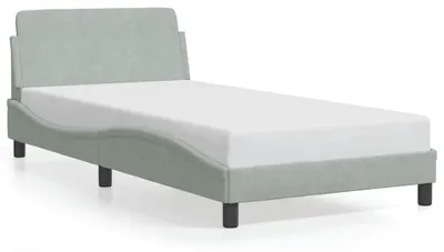 Produktbild von vidaXL Bettgestell "Dover" Hellgrau 100x203 cm Samt