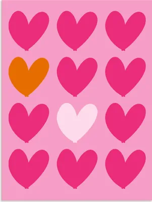 Produktbild von ARTland Wandbild Alu für Innen & Outdoor Herzen auf pink Größe: 90x120 cm