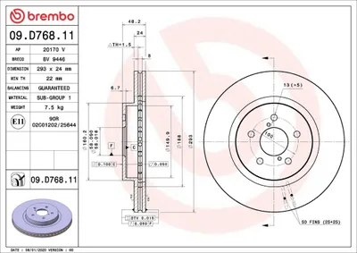 Zdjęcie produktu dla Tarcza hamulcowa BREMBO 09.D768.11