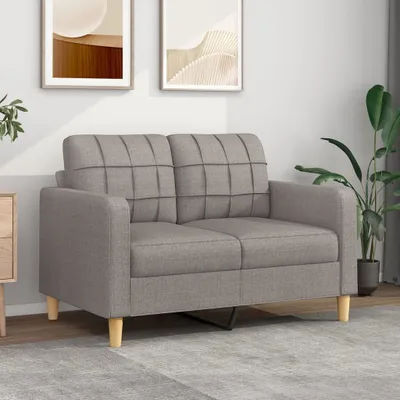 Image de Canapé exclusif, modèle 2 places, couleur taupe, 120 cm, revêtement en tissu